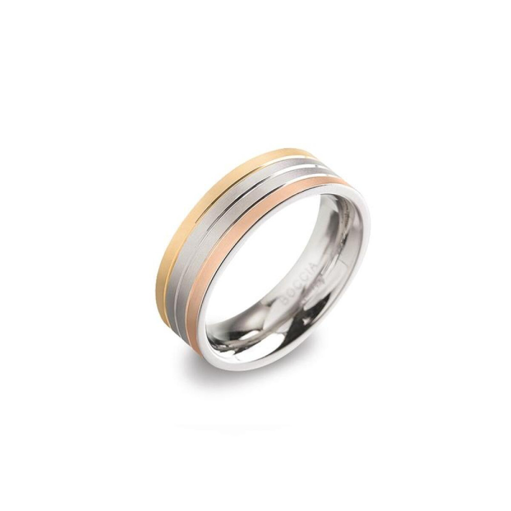 boccia-titanium-0135-03-driekleurige-matte-ring-titanium-en-gold-plated-6-mm-breedte