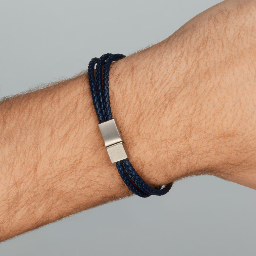boccia-titanium-03053-03-blauwe-leren-armband-met-titanium-vlechtpatroon-lengte-21-cm