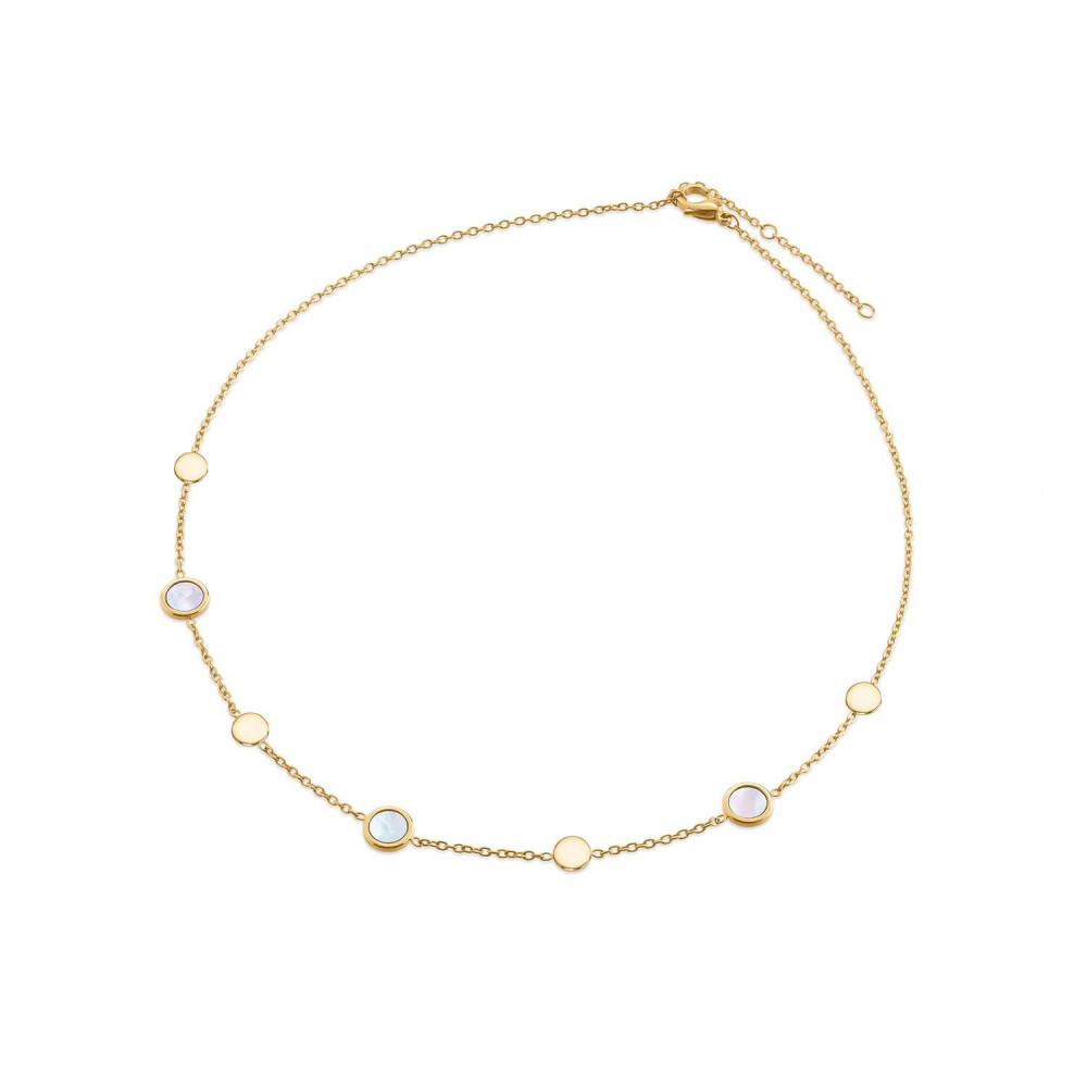 boccia-titanium-08056-02-schakelketting-gold-plated-en-parelmoer-rondjes-lengte-45-cm