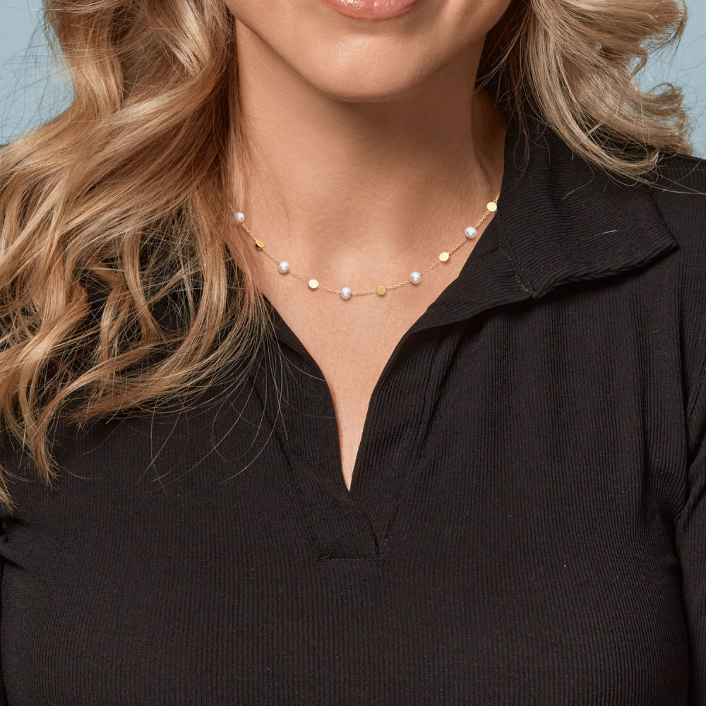 boccia-titanium-08077-02-ketting-gold-plated-met-vijf-witte-zoetwaterparels-lengte-45-cm