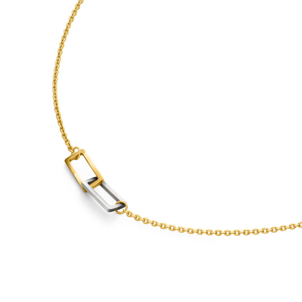 boccia-titanium-08092-02-ketting-glanzende-goudkleurige-en-matte-zilverkleurige-rechthoek-lengte-49-cm