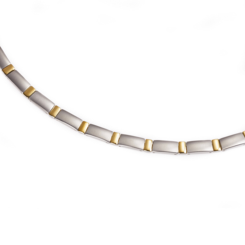 boccia-titanium-0845-02-staafjes-schakelketting-met-zilverkleurig-en-goudkleurig-titanium-lengte-45-cm