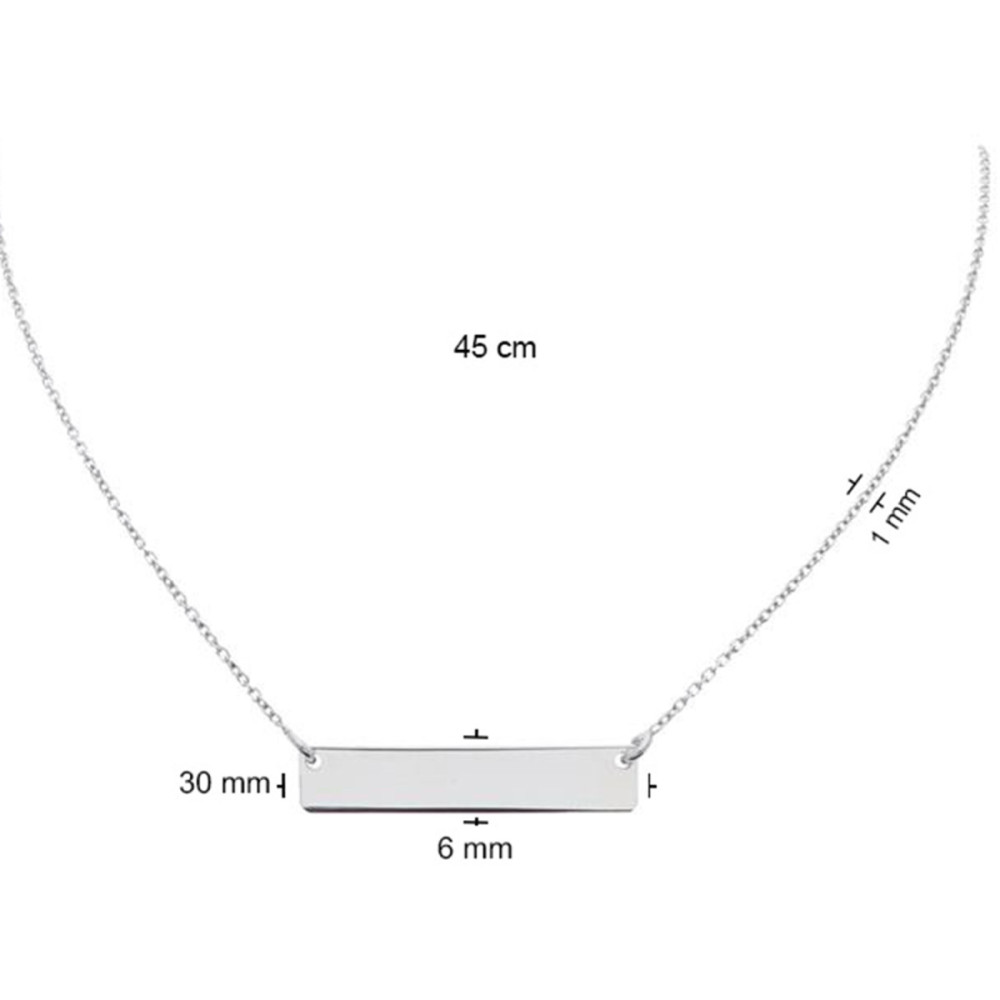 glow-102-0496-47-ketting-met-hanger-zilver-rechthoekige-barhanger-1-mm-breedte-lengte-45-cm