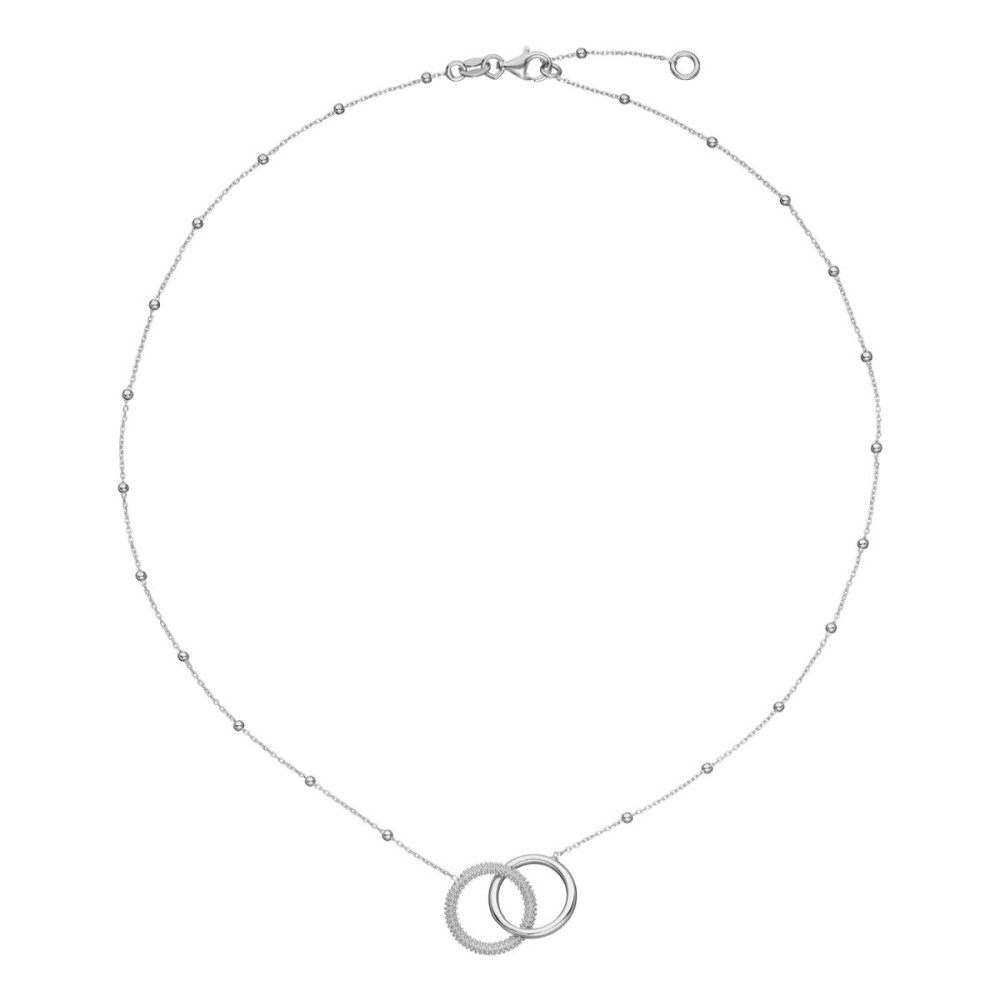 glow-102-0694-45-ketting-met-hanger-zilver-dubbele-cirkels-bolletjespatroon-15-mm-breed-lengte-42-5-45-cm