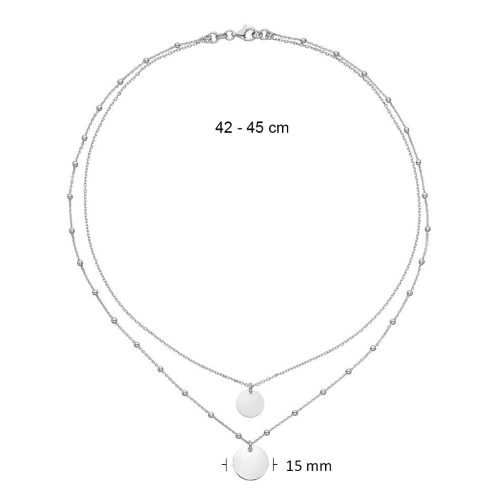 glow-102-0741-45-ketting-met-hanger-zilver-ronde-bolletjes-15-mm-diameter-lengte-42-45-cm