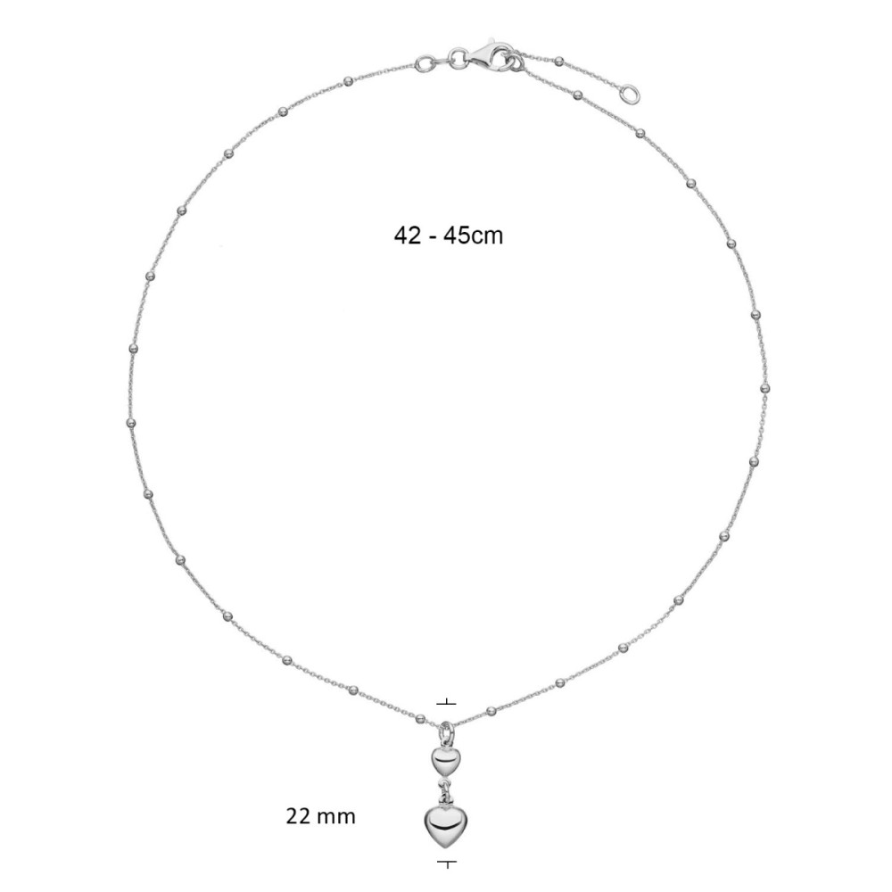 glow-102-0754-45-ketting-met-hanger-zilver-dubbele-hartjes-22-mm-hoog-lengte-42-45-cm