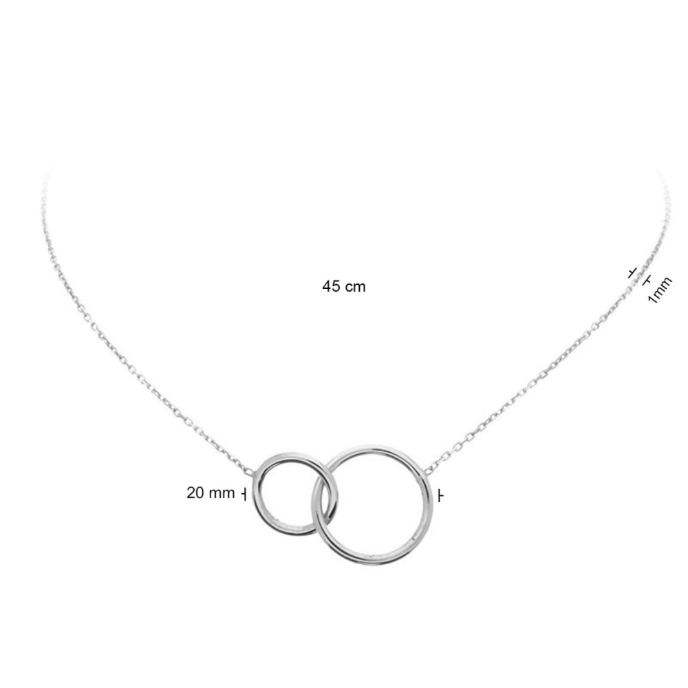 glow-102-1173-47-ketting-met-hanger-zilver-in-elkaar-grijpende-cirkels-1-mm-breedte-lengte-45-cm