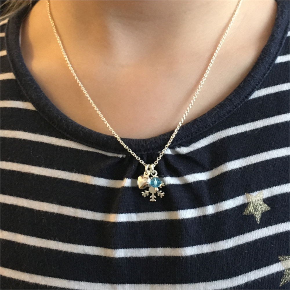 glow-102-1525-40-ketting-met-hanger-kinderen-zilver-hart-sneeuwvlok-zirkonia-blauw-1-mm-breedte-lengte-40-cm
