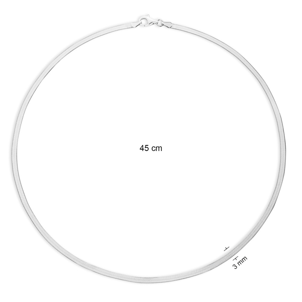 glow-102-2396-45-schakelketting-zilver-slangschakel-3-mm-breedte-lengte-45-cm