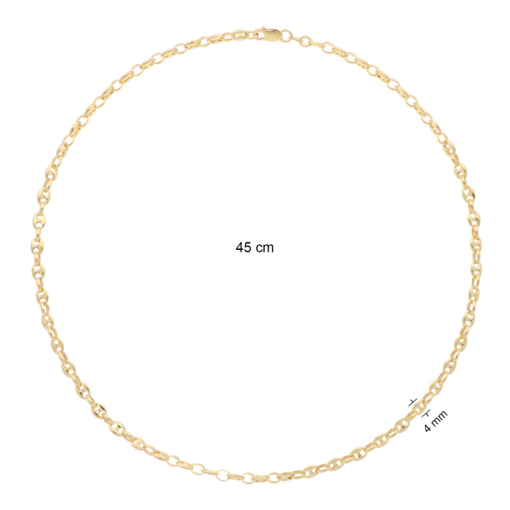 glow-102-8108-45-schakelketting-goudkleurig-koffieboonschakel-4-mm-breedte-lengte-45-cm