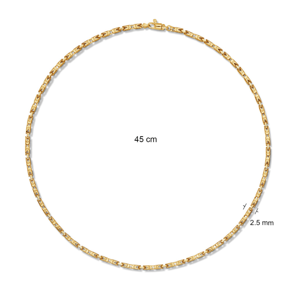 glow-102-8255-45-schakelketting-koningsschakel-gold-plated-2-5-mm-breedte-lengte-45-cm