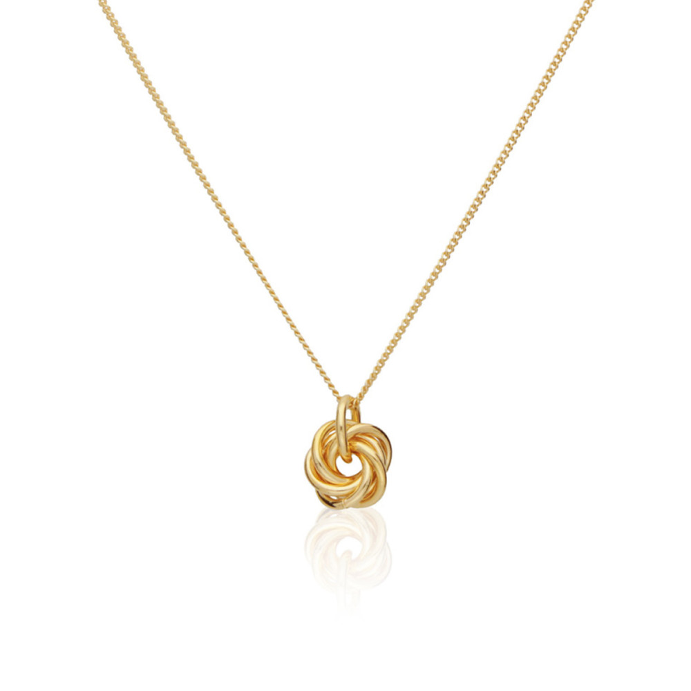 glow-102-8340-45-ketting-met-hanger-gold-plated-knoop-13-mm-diameter-lengte-42-5-45-cm