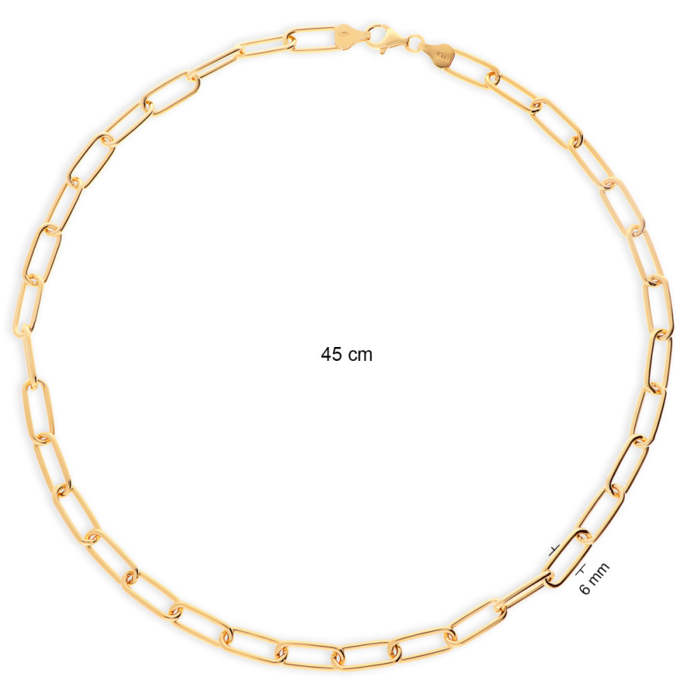 glow-102-8391-45-schakelketting-paperclip-gold-plated-6-mm-breedte-lengte-45-cm