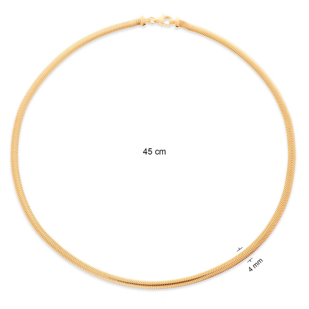 glow-102-8412-45-schakelketting-gold-plated-slangschakel-4-mm-breedte-lengte-45-cm