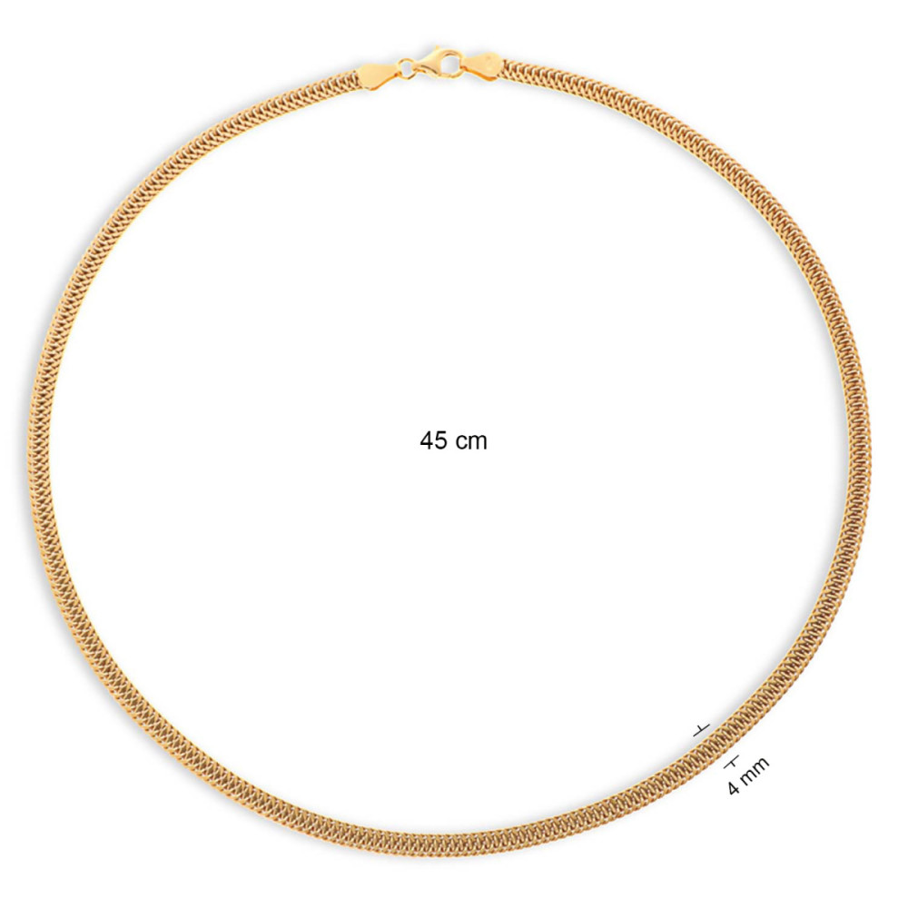 glow-102-8414-45-schakelketting-gold-plated-gourmet-4-mm-breedte-lengte-45-cm