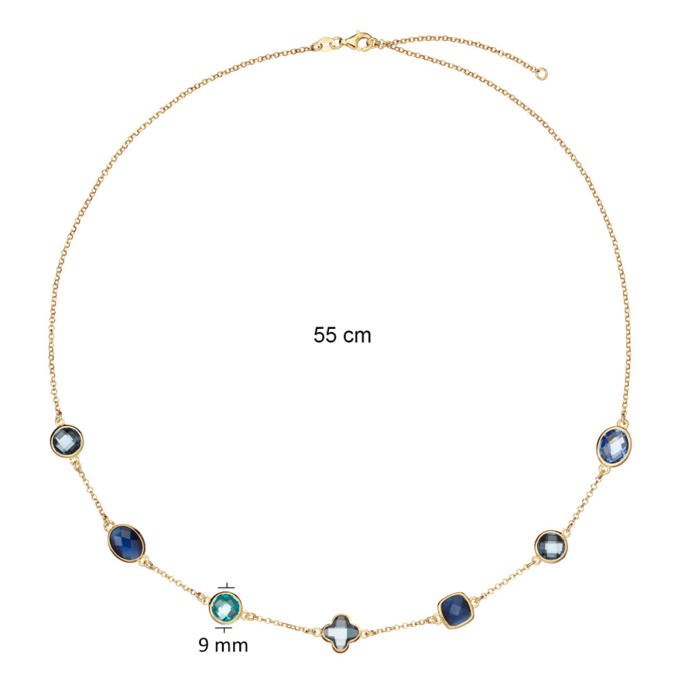 glow-102-8620-55-schakelketting-gold-plated-jasseron-zirkonia-blauw-tint-9-mm-breed-lengte-55-cm
