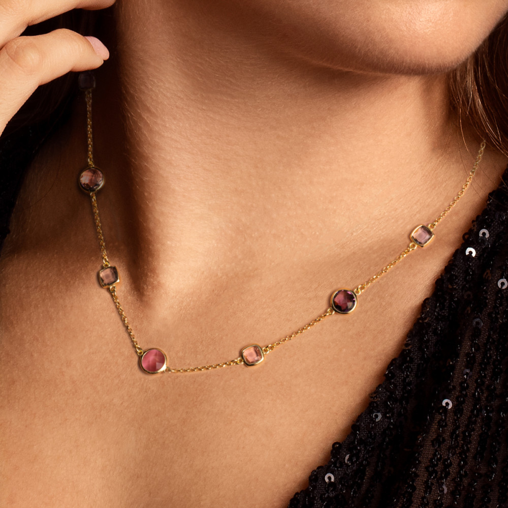 glow-102-8621-55-ketting-met-steen-gold-plated-roze-en-transparante-zirkonia-9-mm-breed-lengte-55-cm