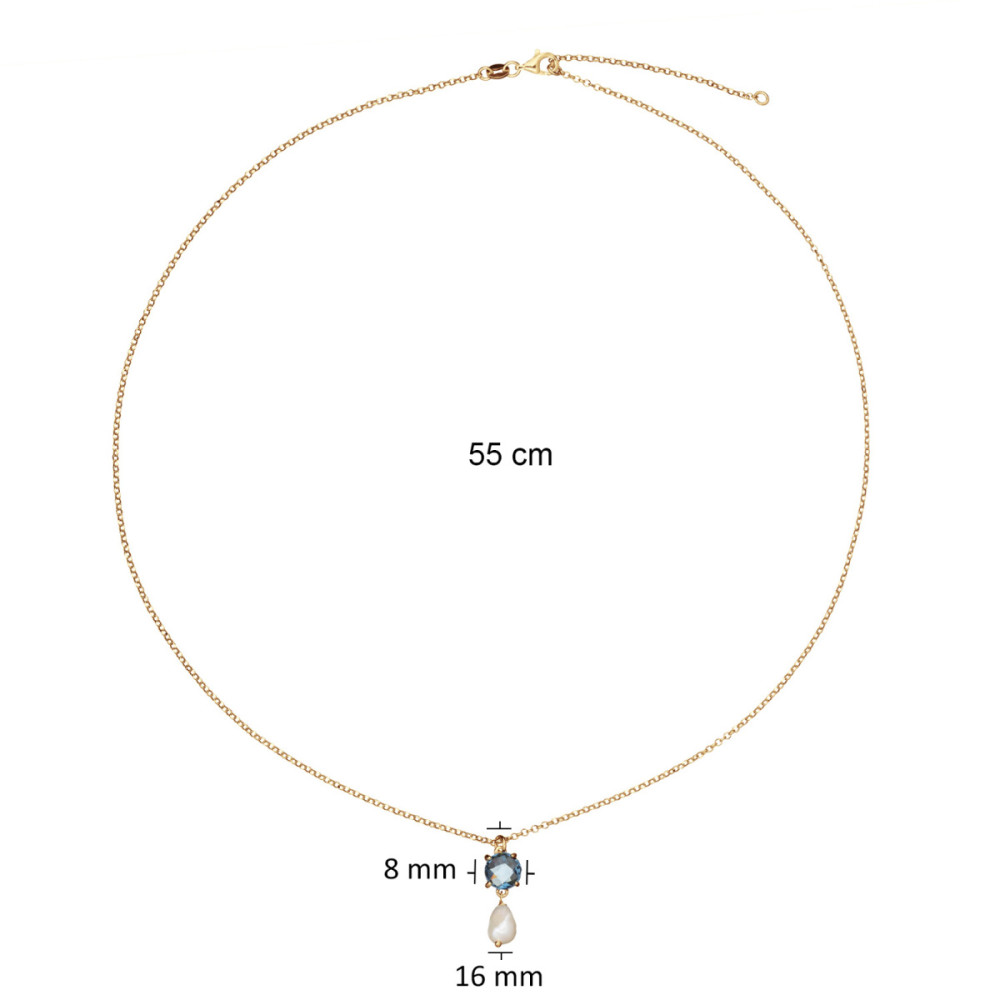glow-102-8622-55-schakelketting-gold-plated-parel-zirkonia-blauw-jasseronschakel-lengte-55-cm