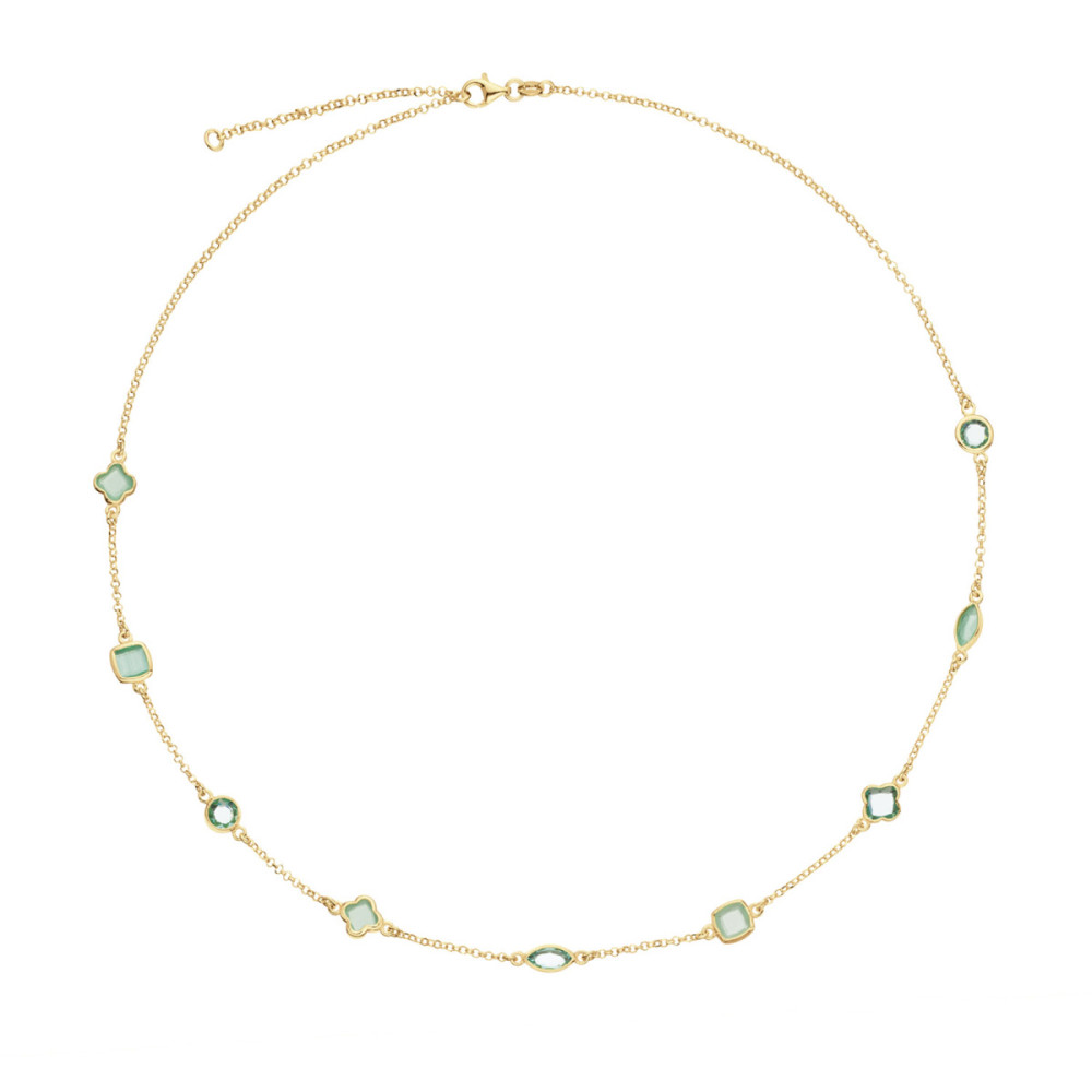 glow-102-8623-55-ketting-met-steen-gold-plated-jasseronschakel-zirkonia-groen-lengte-50-55-cm