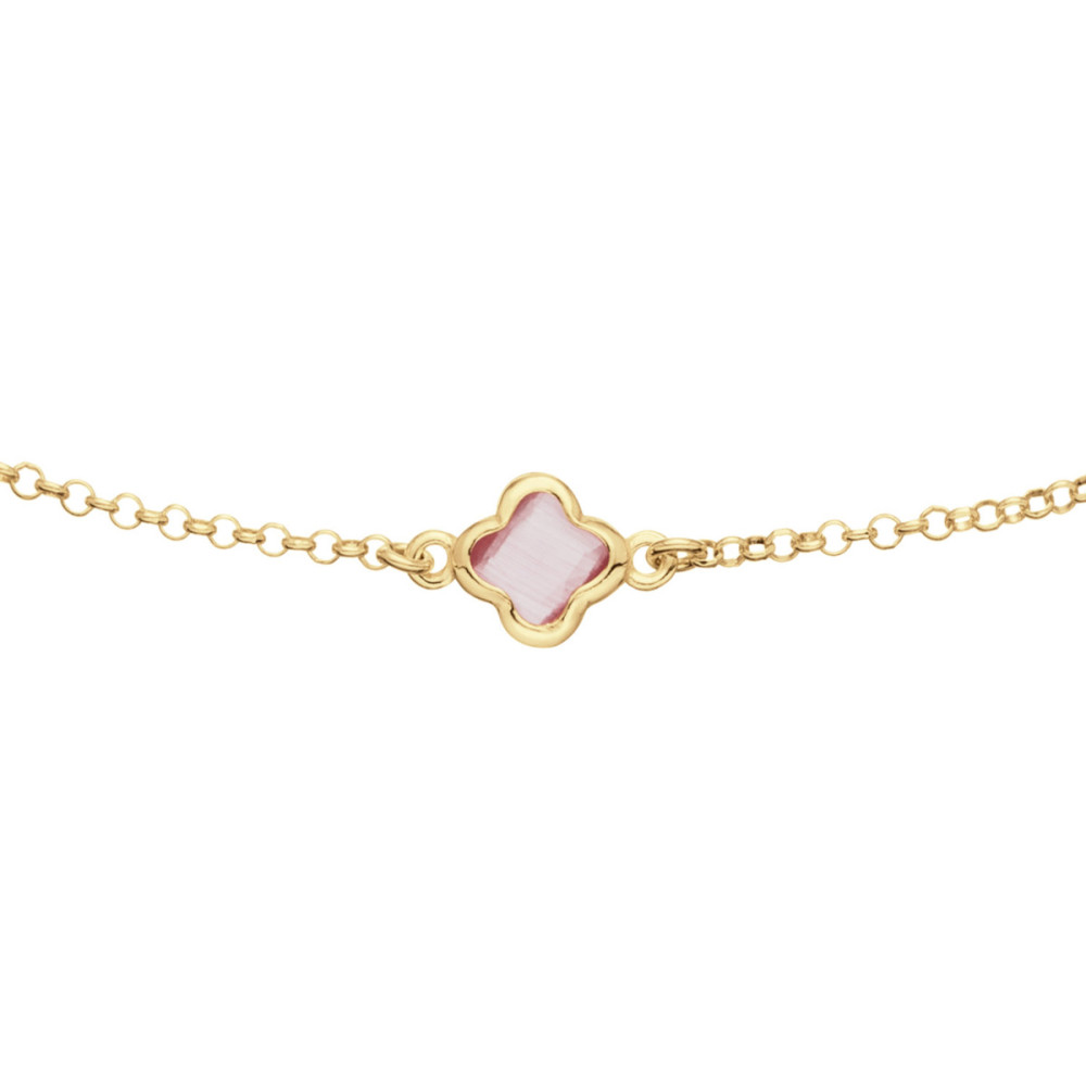 glow-102-8625-55-ketting-met-steen-gold-plated-jasseron-zirkonia-roze-lengte-50-55-cm
