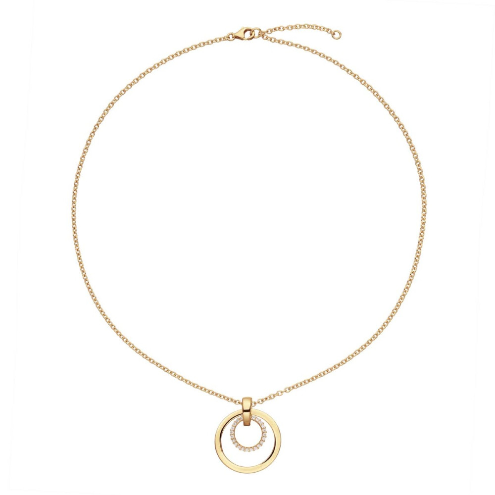 glow-102-8685-45-ketting-met-hanger-goudkleurig-dubbele-cirkel-zirkonia-pave-27-mm-hoog-lengte-42-45-cm
