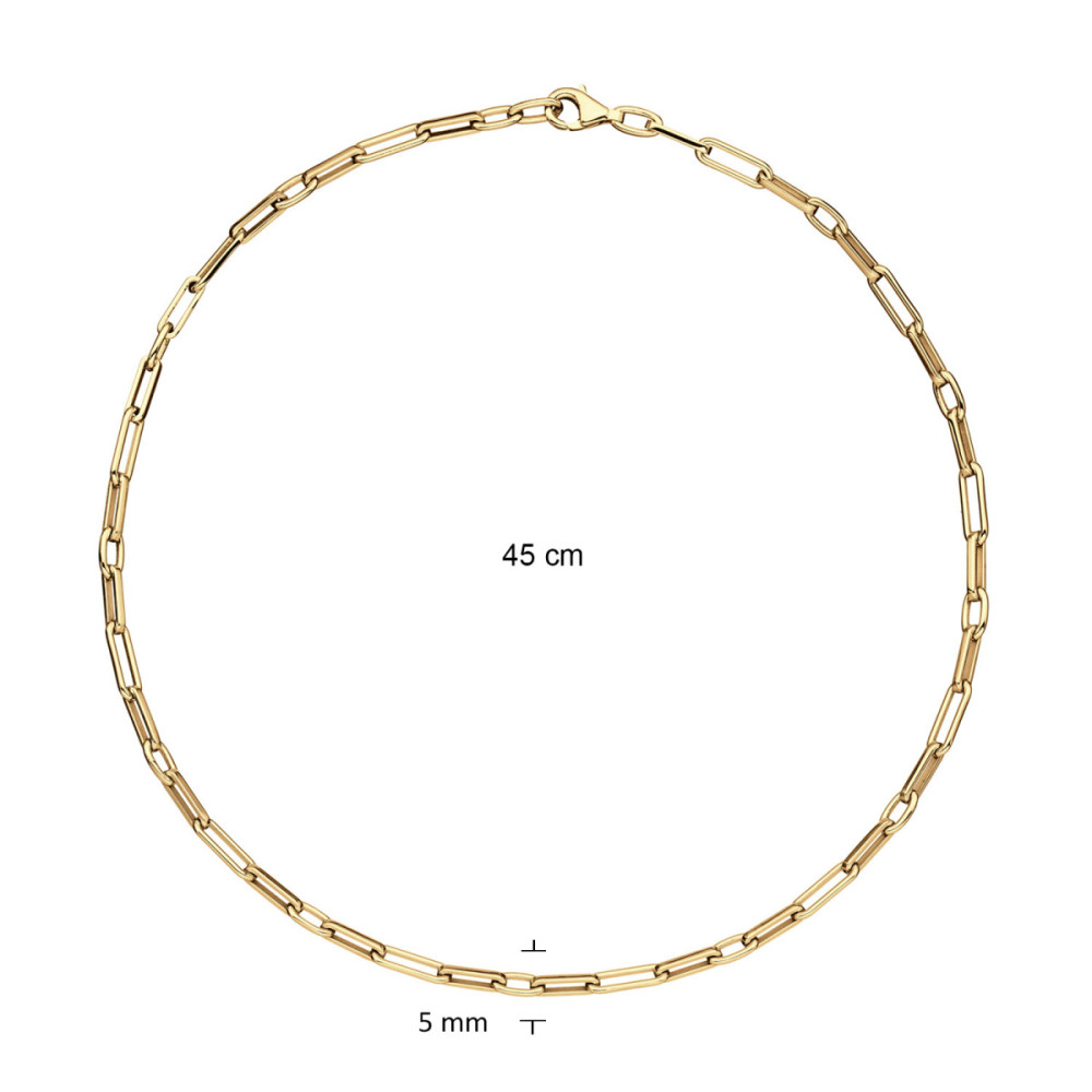 glow-102-8991-45-schakelketting-paperclipschakel-gold-plated-5-mm-breedte-lengte-45-cm