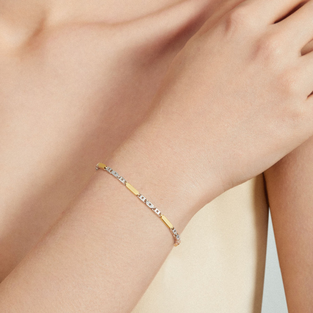 glow-104-0257-19-schakelarmband-bicolor-glanzend-zilver-en-gold-plated-3-mm-breedte-lengte-19-cm