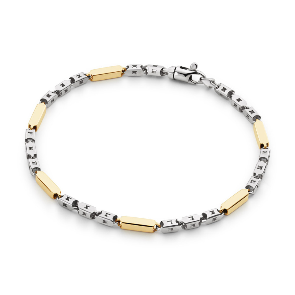 glow-104-0257-19-schakelarmband-bicolor-glanzend-zilver-en-gold-plated-3-mm-breedte-lengte-19-cm