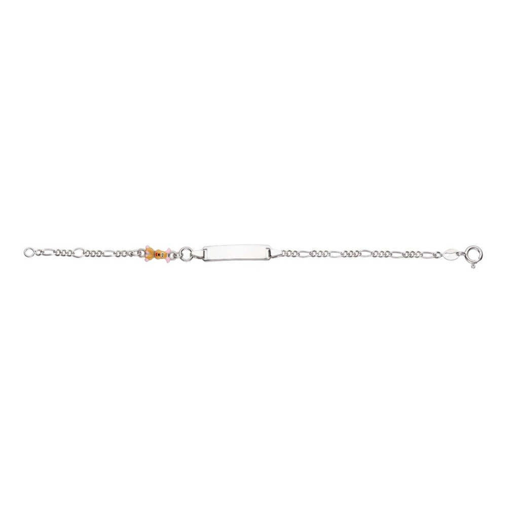 glow-104-0508-14-plaatarmband-kinderen-zilver-emaille-hond-25-mm-breed-x-5-mm-hoog-lengte-14-cm