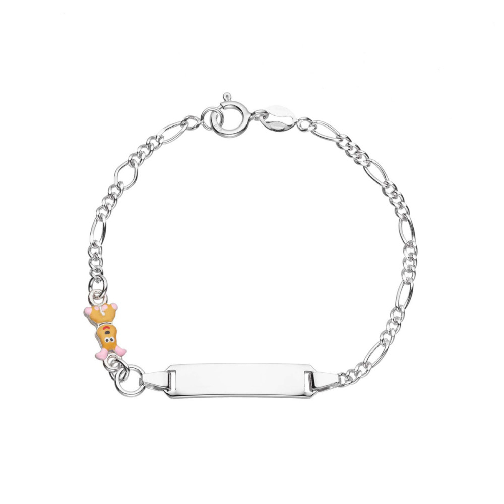glow-104-0508-14-plaatarmband-kinderen-zilver-emaille-hond-25-mm-breed-x-5-mm-hoog-lengte-14-cm