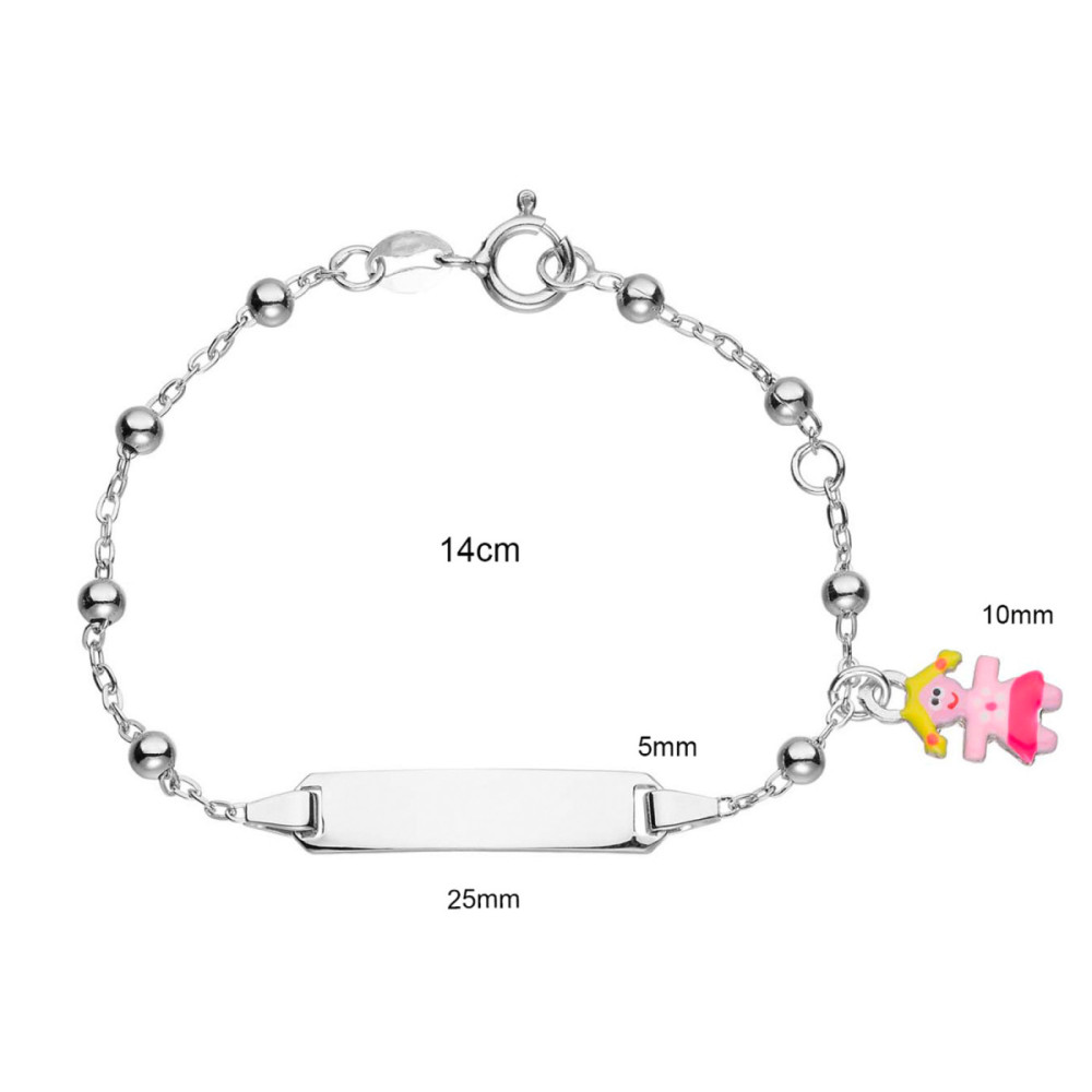 glow-104-0510-14-plaatarmband-kinderen-925-zilver-emaille-poppetje-25-mm-breed-x-5-mm-hoog-lengte-12-14-cm