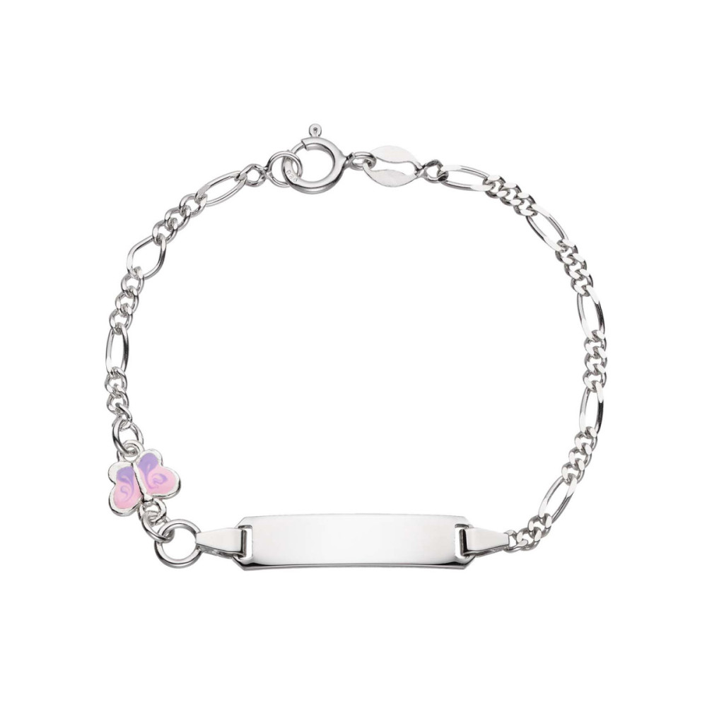 glow-104-0515-14-plaatarmband-kinderen-925-zilver-emaille-vlinder-25-mm-breed-x-5-mm-hoog-lengte-12-14-cm
