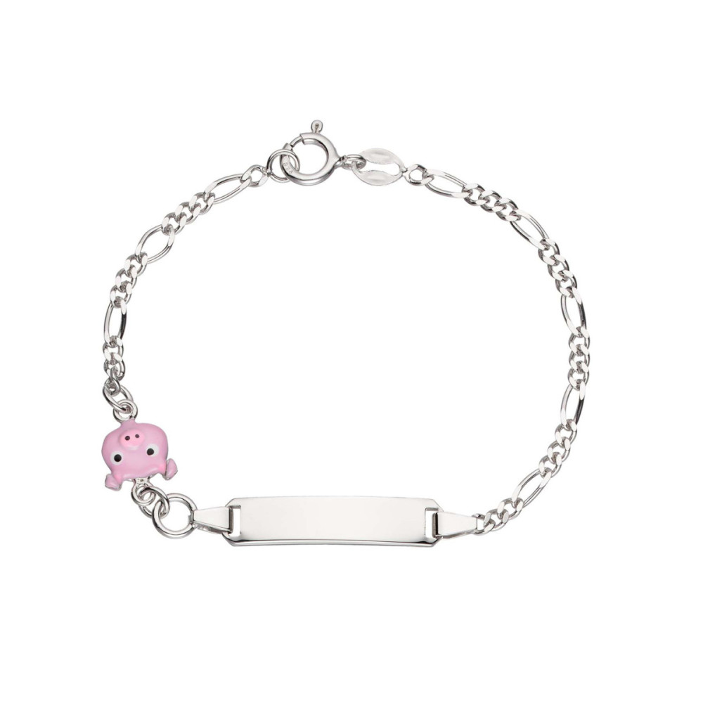 glow-104-0517-14-plaatarmband-kinderen-zilver-emaille-varken-24-mm-breed-x-5-mm-hoog-lengte-12-14-cm