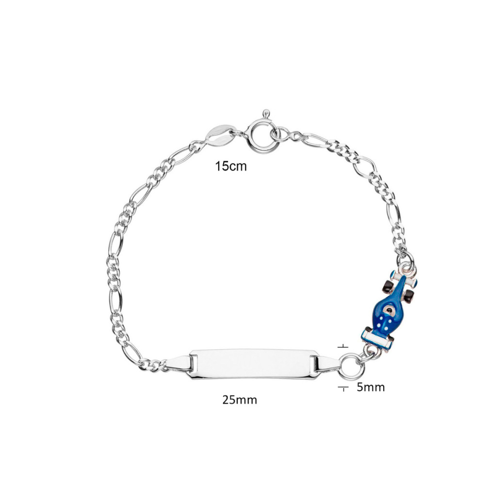 glow-104-0526-16-plaatarmband-kinderen-zilver-emaille-raceauto-25-mm-breed-x-5-mm-hoog-lengte-15-cm