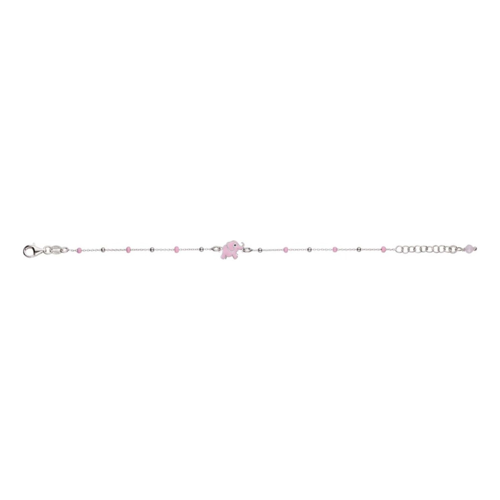glow-104-0546-16-armband-met-hanger-zilver-roze-olifant-emaille-7-mm-hoog-lengte-16-cm