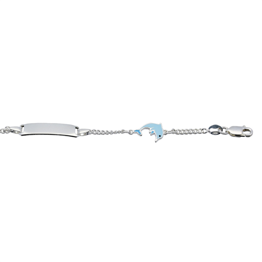 glow-104-0638-15-plaatarmband-kinderen-zilver-blauw-dolfijn-5-mm-hoog-lengte-15-cm