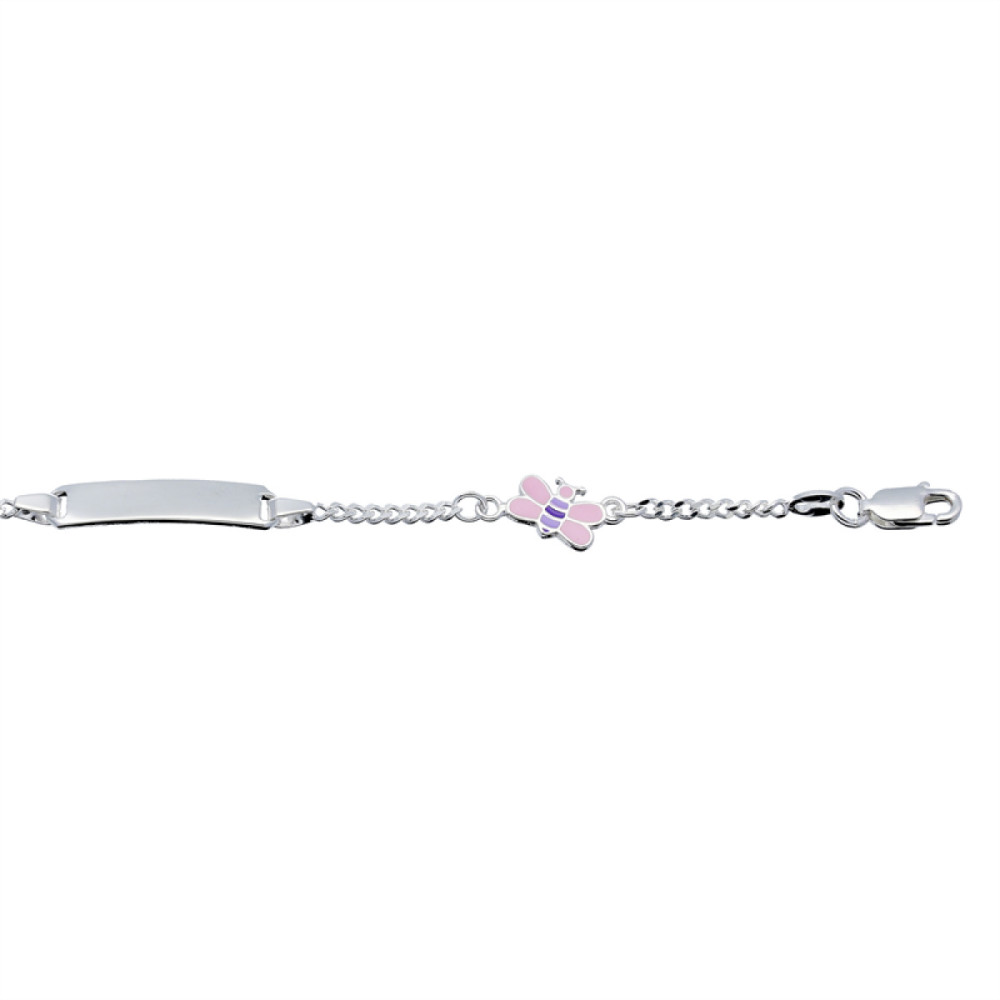 glow-104-0639-15-plaatarmband-kinderen-zilver-glanzende-vlinder-roze-emaille-5-mm-hoog-lengte-15-cm