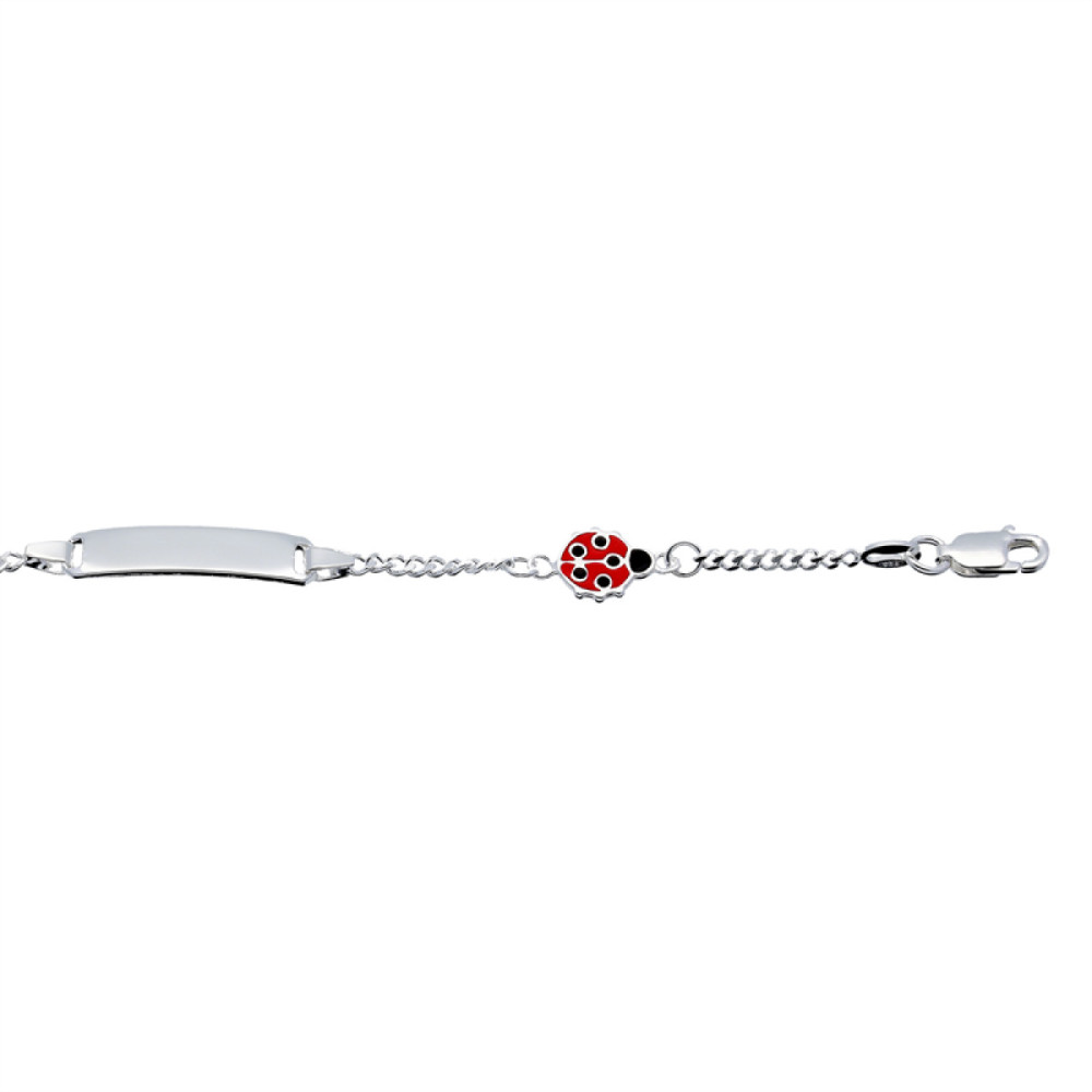 glow-104-0640-15-plaatarmband-zilver-emaille-lieveheersbeestje-gourmet-5-mm-hoog-lengte-15-cm