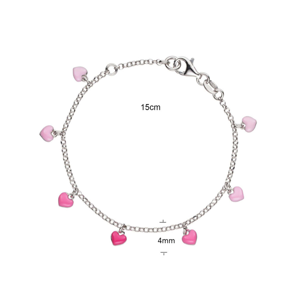 glow-104-0692-16-armband-met-hanger-zilver-roze-hartjes-emaille-4-mm-hoog-lengte-14-16-cm
