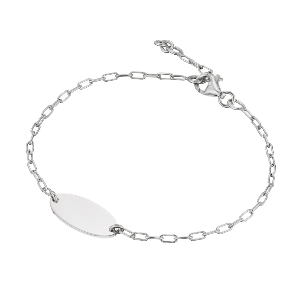 glow-104-2384-19-plaatarmband-zilver-ovale-glanzende-hanger-8-mm-hoog-lengte-19-cm
