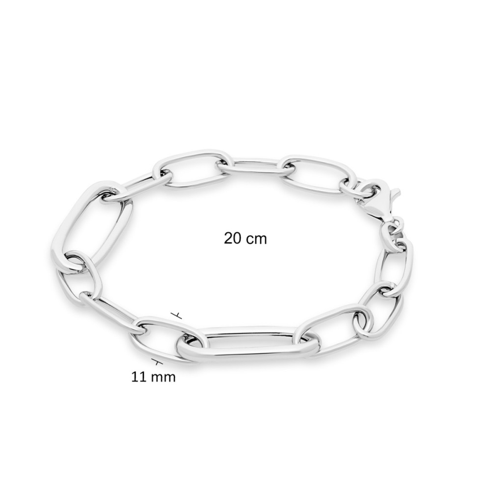 glow-104-2395-20-schakelarmband-zilver-glanzend-gerhodineerd-paperclip-11-mm-breedte-lengte-20-cm