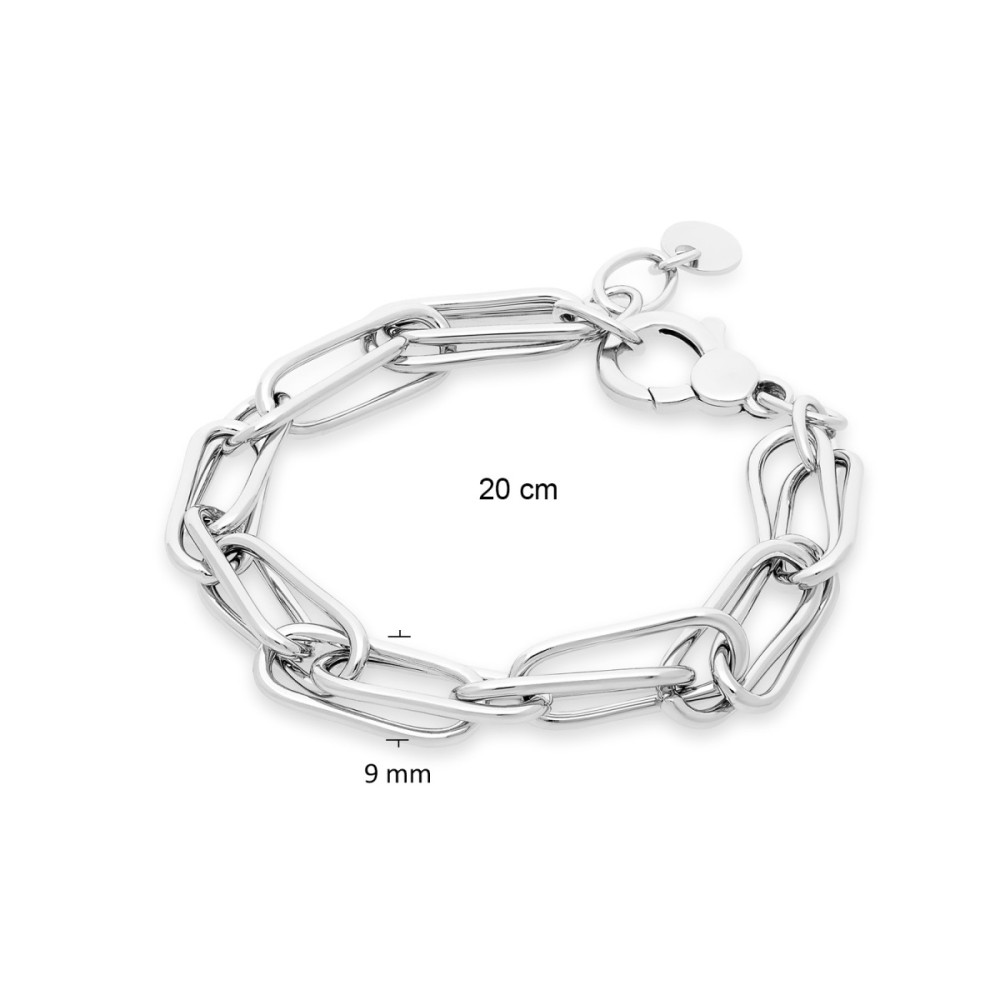 glow-104-2397-20-schakelarmband-zilver-glanzend-rechthoekige-papierclip-schakels-9-mm-breedte-lengte-20-cm