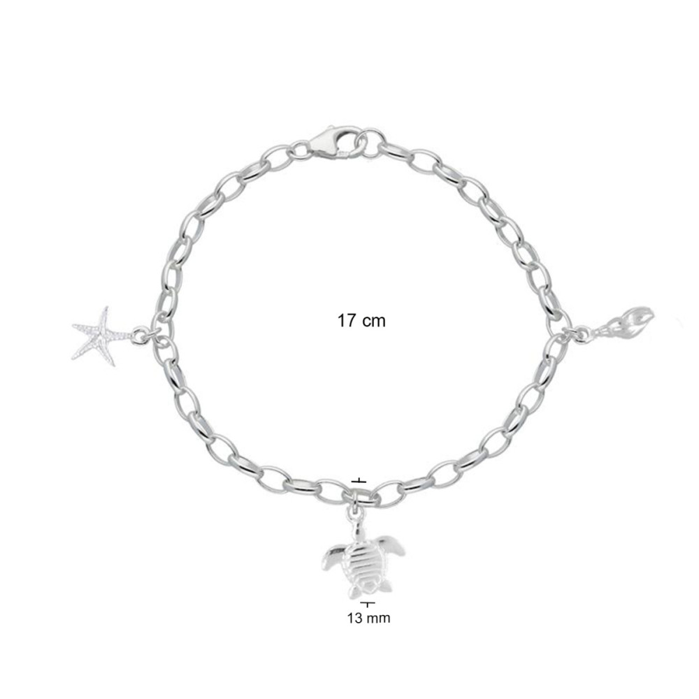 glow-104-6413-17-armband-met-hanger-zilver-schildpad-en-zeester-glanzend-2-mm-breedte-lengte-17-cm