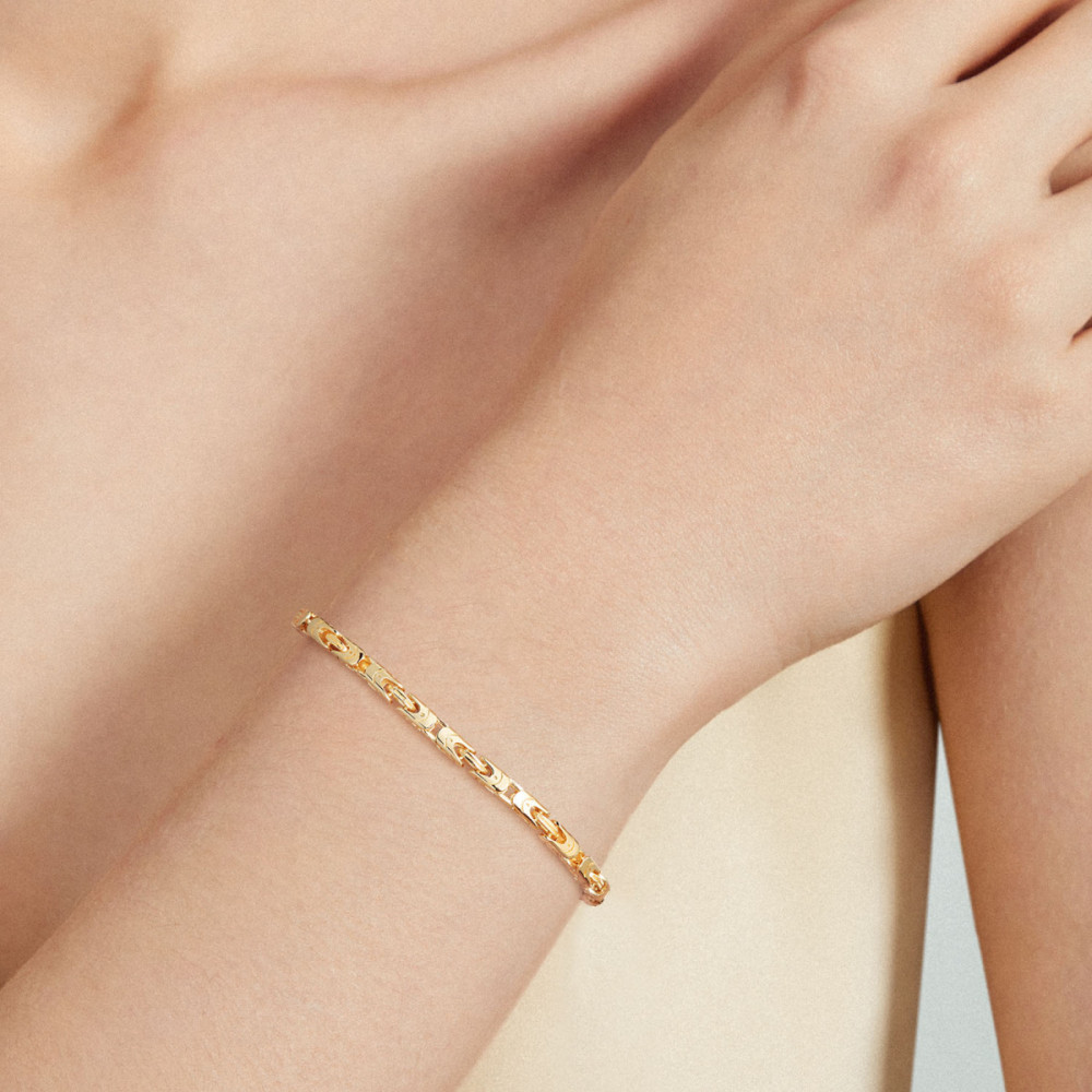 glow-104-8256-20-schakelarmband-zilver-gold-plated-koningsschakel-glanzend-3-mm-breedte-lengte-20-cm