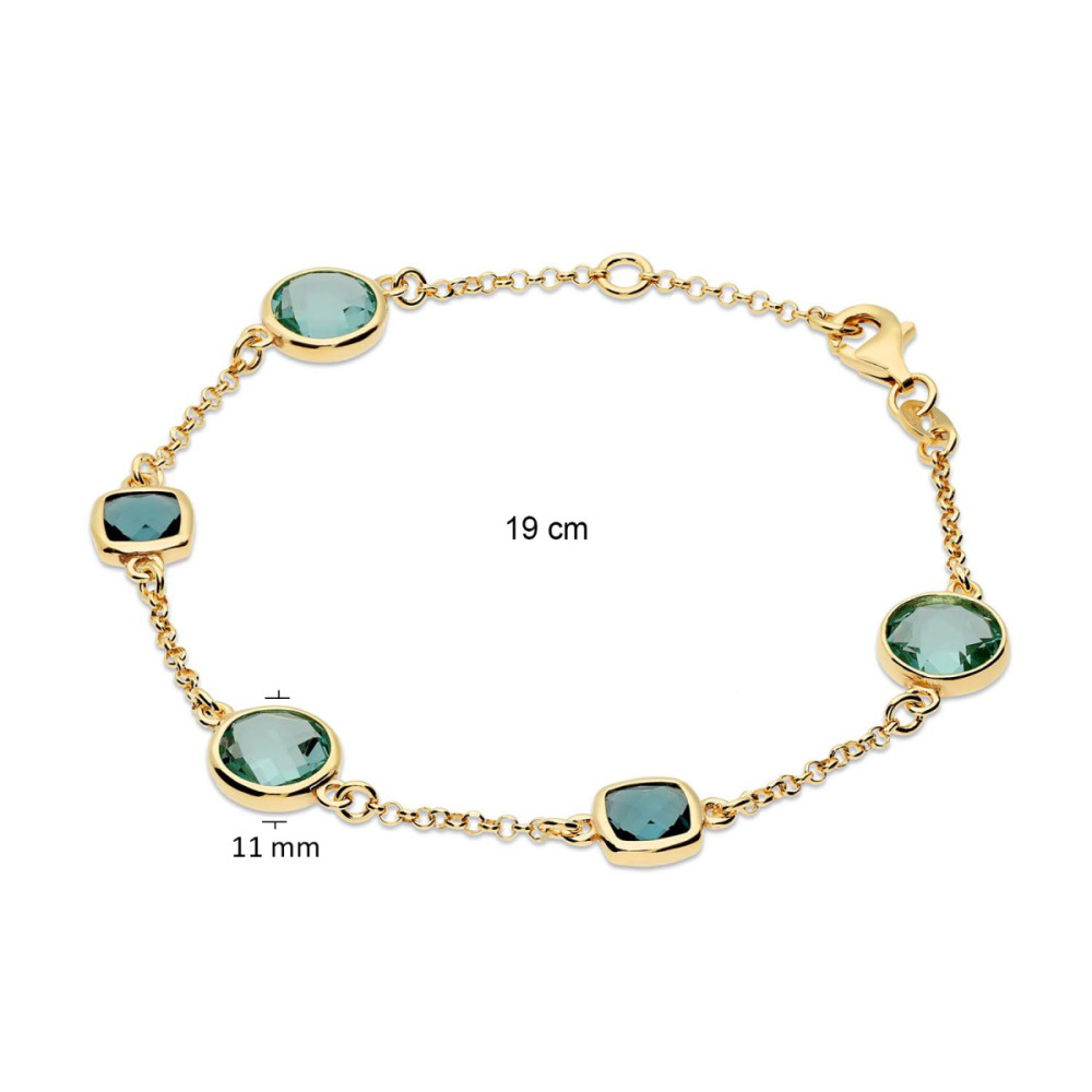 glow-104-8611-19-armband-met-steen-gold-plated-blauw-zirkonia-ronde-schakel-11-mm-diameter-lengte-19-cm