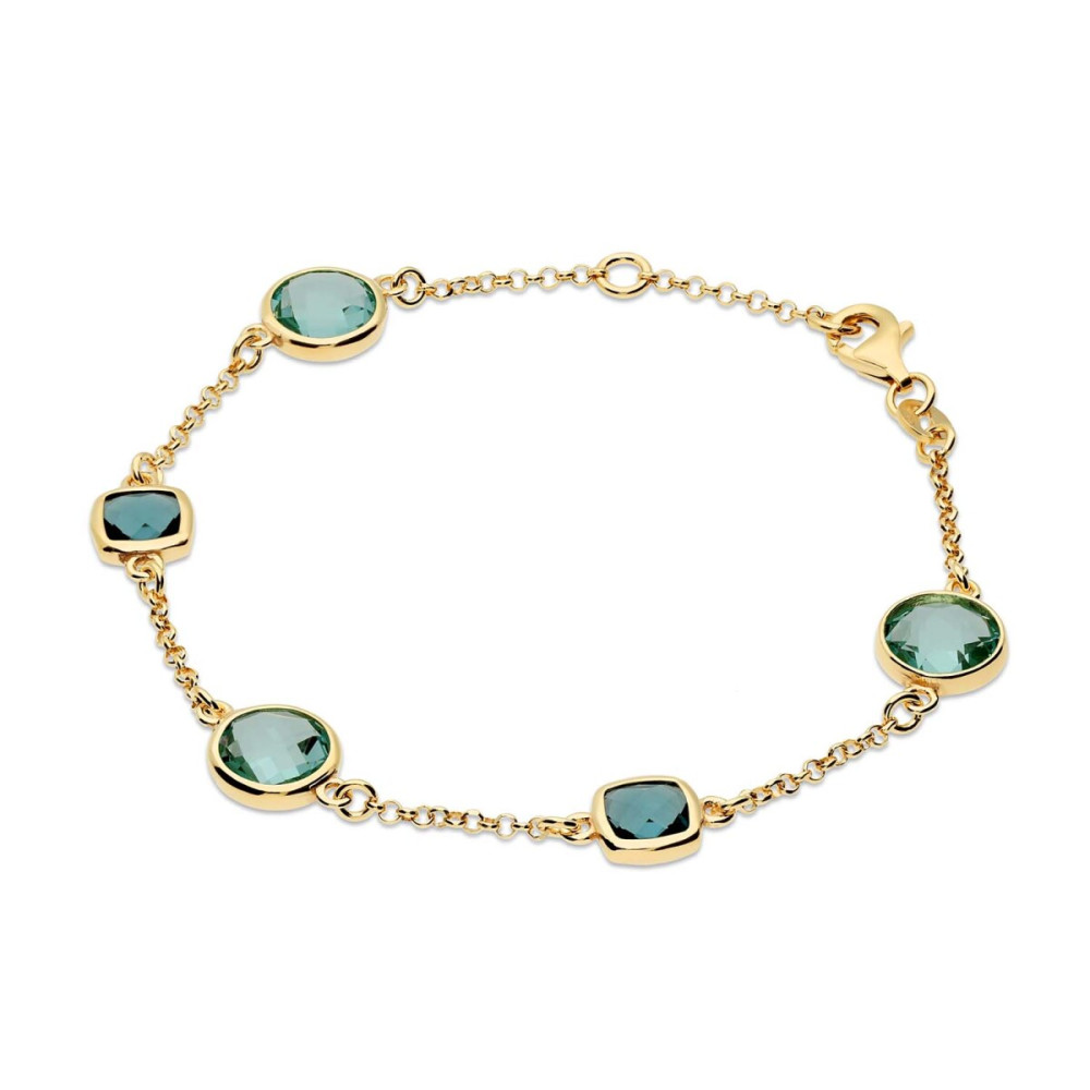 glow-104-8611-19-armband-met-steen-gold-plated-blauw-zirkonia-ronde-schakel-11-mm-diameter-lengte-19-cm