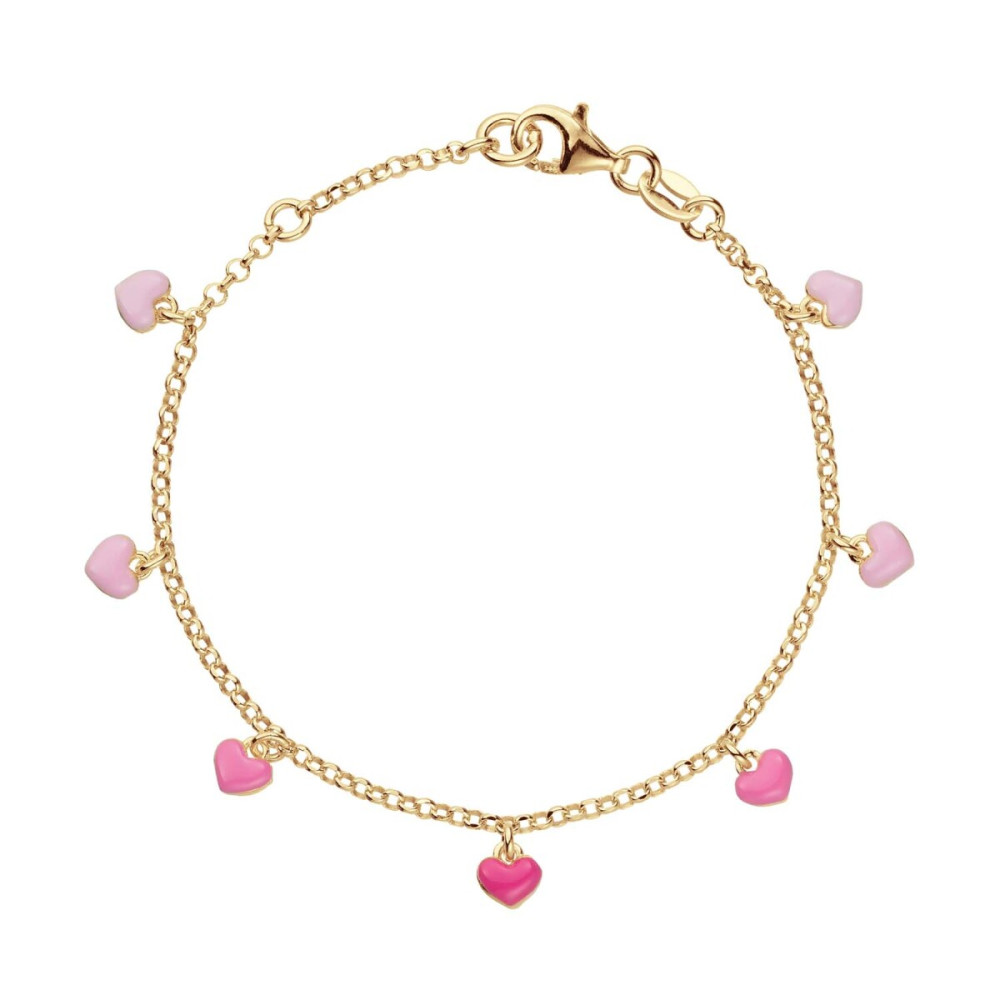 glow-104-8692-16-armband-met-hanger-kinderen-gold-plated-roze-hartjes-4-mm-hoog-lengte-14-16-cm