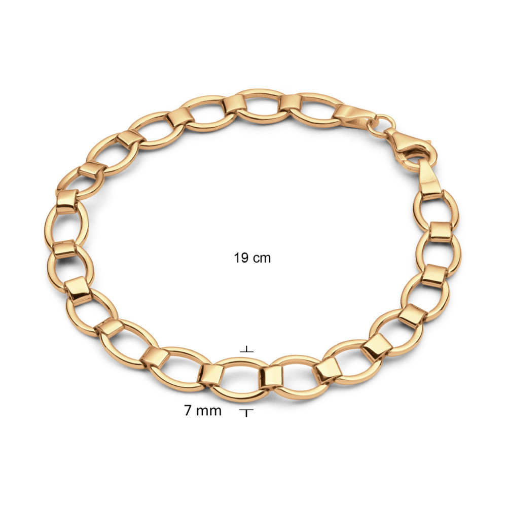 glow-104-8995-19-schakelarmband-gold-plated-glanzend-ovale-en-rechthoekige-schakels-7-mm-breedte-lengte-19-cm