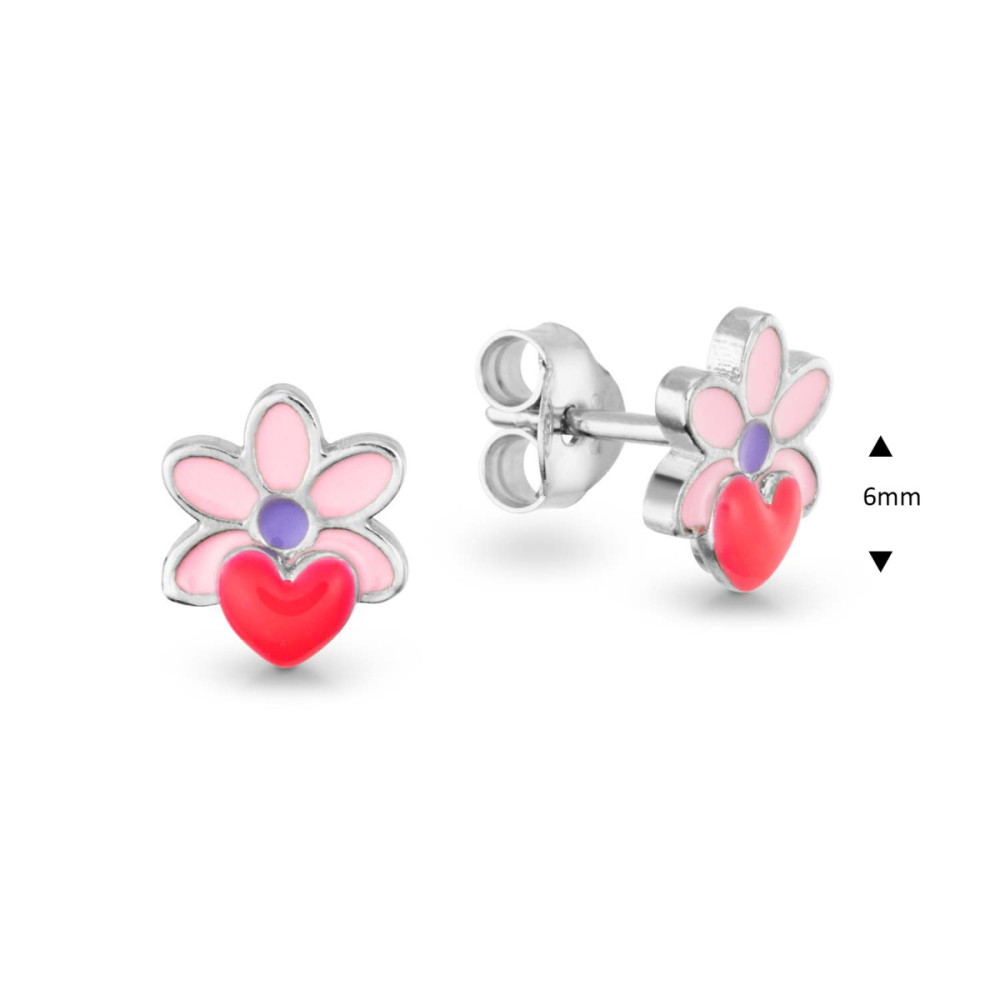 glow-106059200-oorknopjes-925-zilver-bloem-roze-en-paars-emaille-6-mm-diameter
