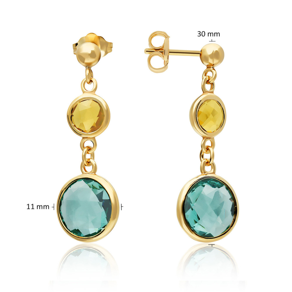 glow-106860901-oorhangers-gold-plated-multicolor-zirkonia-rond-11-mm-breed-x-24-mm-hoog